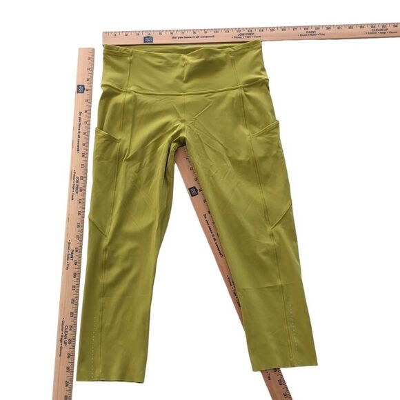 .Lululemon Fast and Free Crop II 19" Nulux Golden Lime - Picture 11 of 14